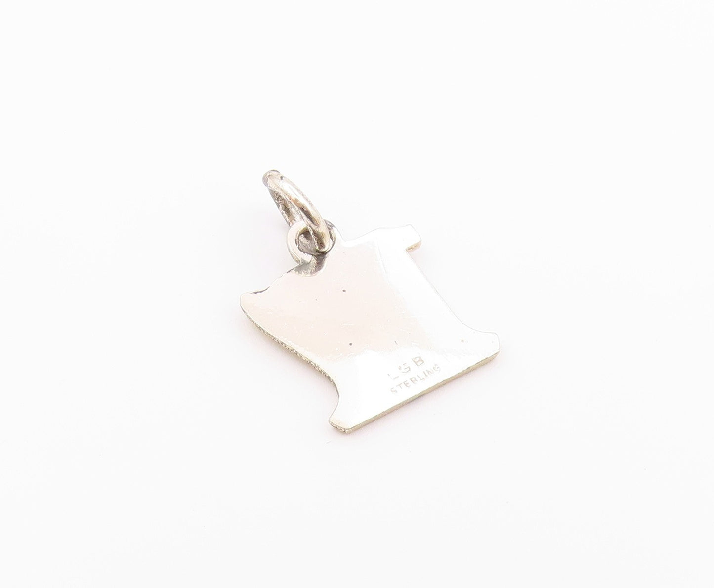 925 Sterling Silver  Vintage Petite Shiny 17 Birthday Pendant  PT18448