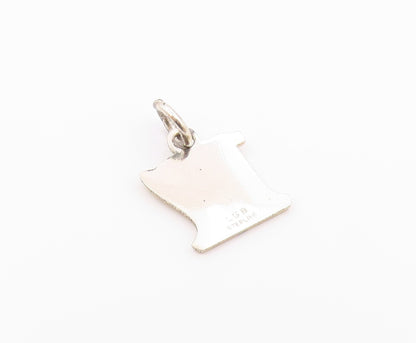 925 Sterling Silver  Vintage Petite Shiny 17 Birthday Pendant  PT18448