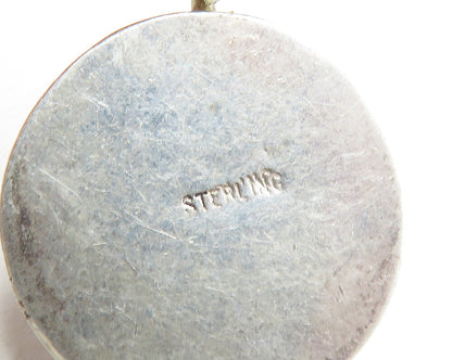 925 Sterling Silver Vintage Glass Art Round Dome Drop Pendant PT10240