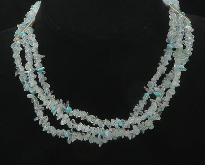 DTR JAY KING 925 Silver  Vintage Turquoise & Aquamarine Chain Necklace  NE2996
