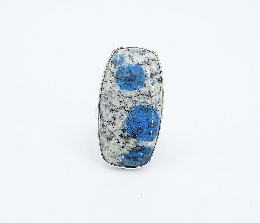 925 Sterling Silver Multi Color Spotted Jasper Cocktail Ring Sz 6.5 RG8336