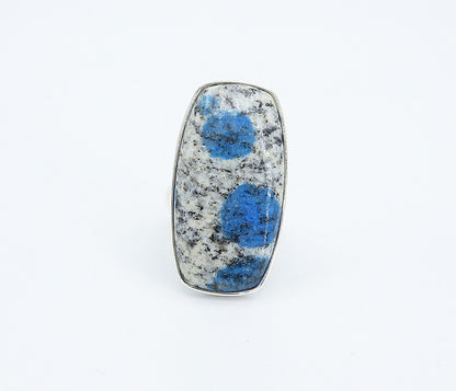 925 Sterling Silver Multi Color Spotted Jasper Cocktail Ring Sz 6.5 RG8336