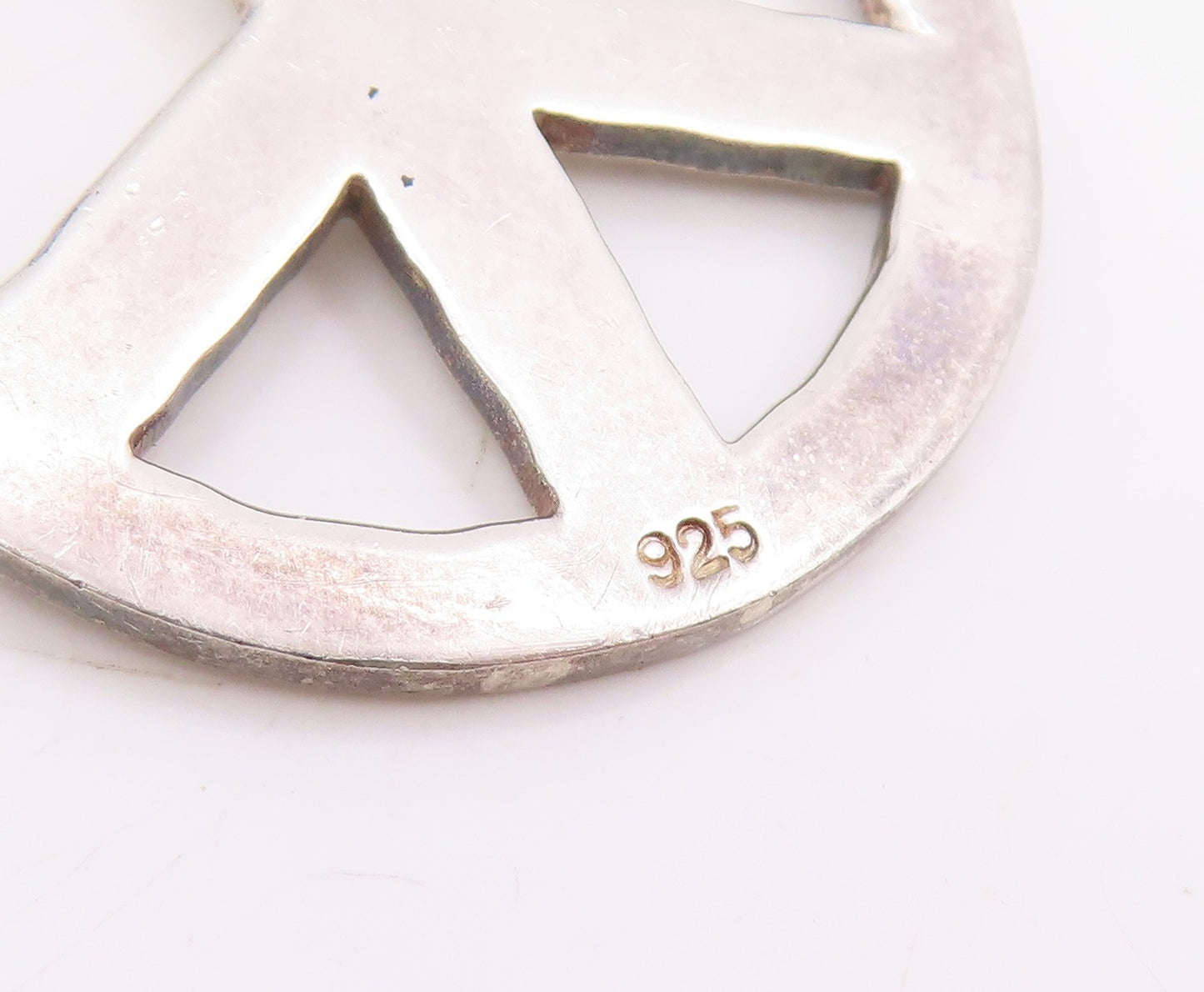 925 Sterling Silver Vintage Pendant Engraved Peace Joy & Hope Medal  PT25756