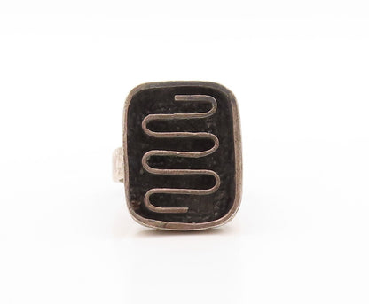 925 Sterling Silver Vintage Ring ISRAEL Dark Tone Cutout Snake  Sz 8.5  RG31412