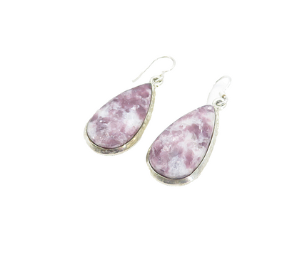 925 Sterling Silver  Vintage Chevron Amethyst Tear Drop Dangle Earrings EG3122