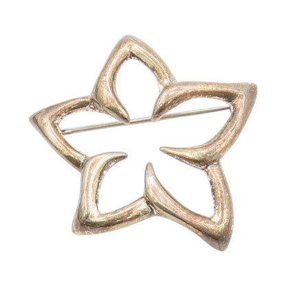 925 Sterling Silver Vintage Brooch TIFFANY & CO. Modernist Cutout Flower BP11618