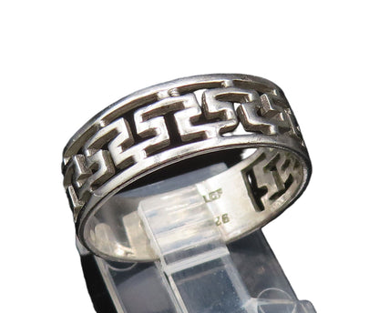 925 Sterling Silver  Vintage Open Maze Cutout Band Ring Sz 9.5  RG25375