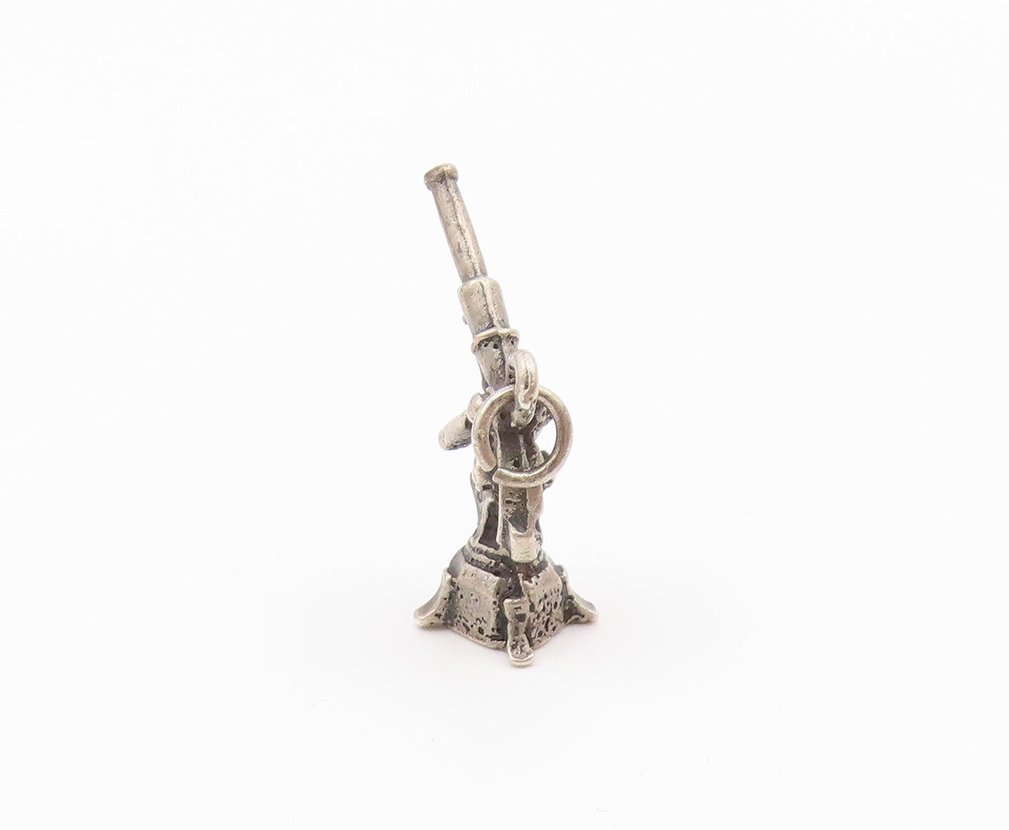 925 Sterling Silver  Vintage Missile Launcher Motif Charm Pendant  PT21837