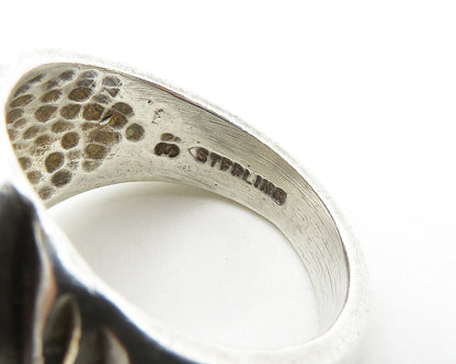 925 Sterling Silver  Vintage Diamond Cut Fluted Dome Band Ring Sz 6  RG19537