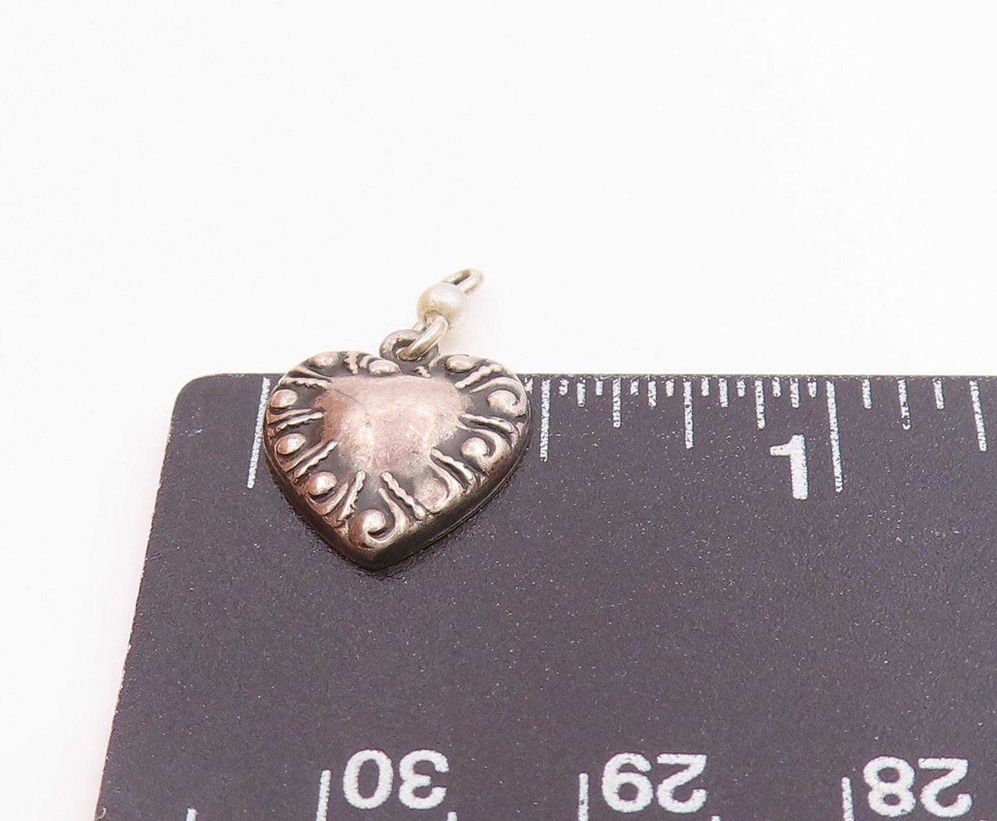 925 Sterling Silver  Vintage Petite Pearl Love Heart Motif Pendant  PT16464