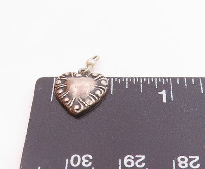 925 Sterling Silver  Vintage Petite Pearl Love Heart Motif Pendant  PT16464