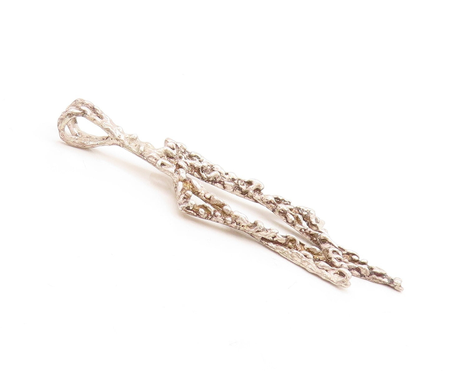 925 Sterling Silver Vintage Pendant Brutalist Cutout Star Of David  PT23878