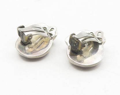 925 Sterling Silver  Vintage Hollow Ribbon Design Non Pierce Earrings  EG5971