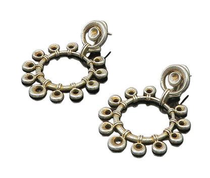 GEORGE ROTH 925 Silver  Vintage Shiny Open Circle Dangle Earrings  EG9012