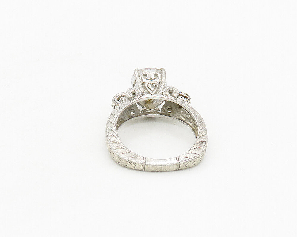 925 Sterling Silver  Vintage Tear Drop Cubic Zirconia Band Ring Sz 7  RG17659