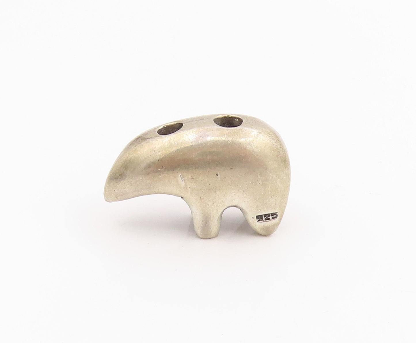 925 Sterling Silver Vintage Pendant Minimalist Abstract Bear Figurine  PT25595