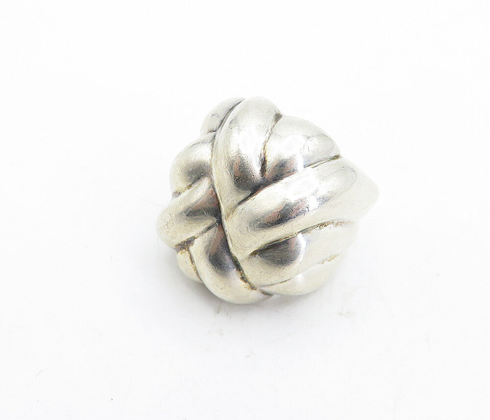 MEXICO 925 Sterling Silver  Vintage Shiny Braided Dome Band Ring Sz 7.5 RG5500