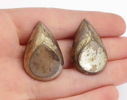 925 Sterling Silver  Vintage Dark Tone Tear Drop Non Pierce Earrings  EG2263