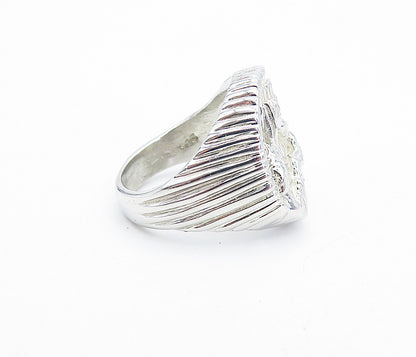 925 Sterling Silver Vintage Sculpted Religious Figure Band Ring Sz 5 RG5585