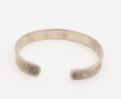925 Sterling Silver Vintage Bracelet MEXICO Brutalist Etched Adjustable  BT10162