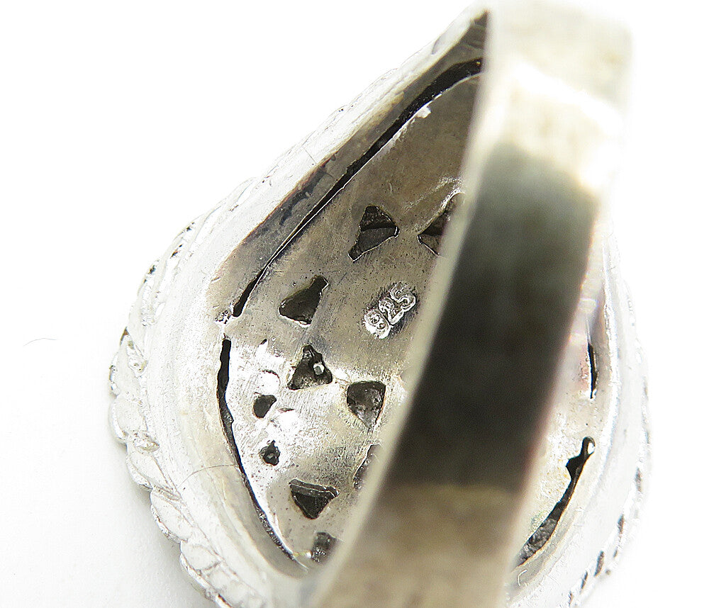 925 Silver  Vintage Cubic Zirconia Encrusted Cocktail Ring Sz 8.5  RG7159
