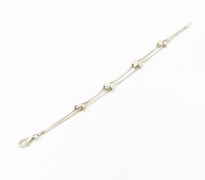 925 Sterling Silver  Vintage Petite Enamel Dog Motif Chain Bracelet  BT6556