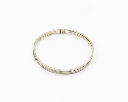 POLAND 925 Sterling Silver  Vintage Minimalist Stacked Bangle Bracelet  BT7662