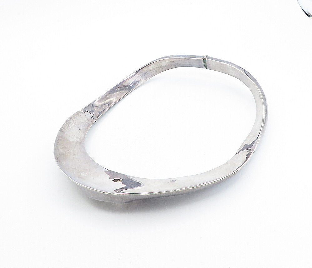 ZINA 925 Sterling Silver  Vintage Dark Tone Spiral Collar Necklace  NE1396