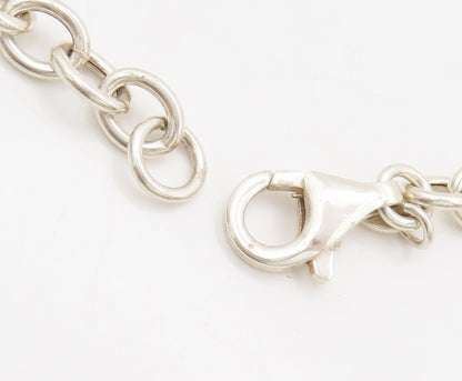 ITAOR 925 Sterling Silver  Vintage Beaded & Solid Ring Link Necklace  NE4201