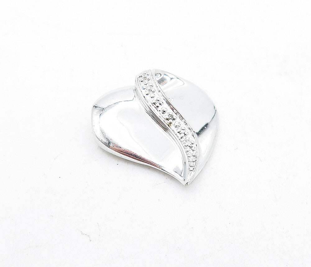 925 Sterling Silver  Genuine Diamonds Daughter Quote Heart Pendant  PT4003