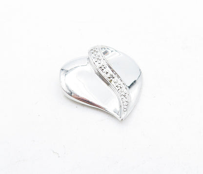 925 Sterling Silver  Genuine Diamonds Daughter Quote Heart Pendant  PT4003