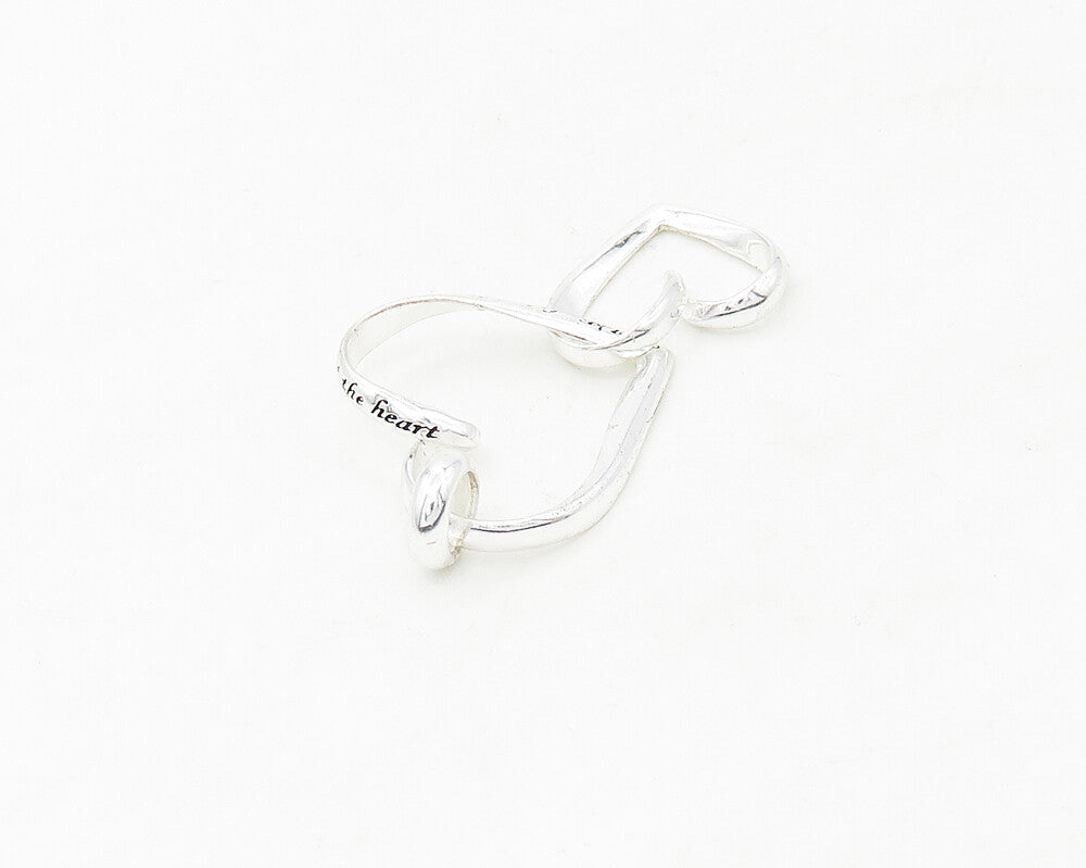 925 LA Sterling Silver  True Friends Quote Shiny Love Hearts Pendant  PT13828