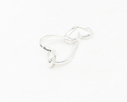 925 LA Sterling Silver  True Friends Quote Shiny Love Hearts Pendant  PT13828