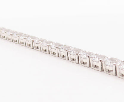 925 Sterling Silver Vintage Bracelet Round Cut Link CZ Tennis Bracelet  BT10313