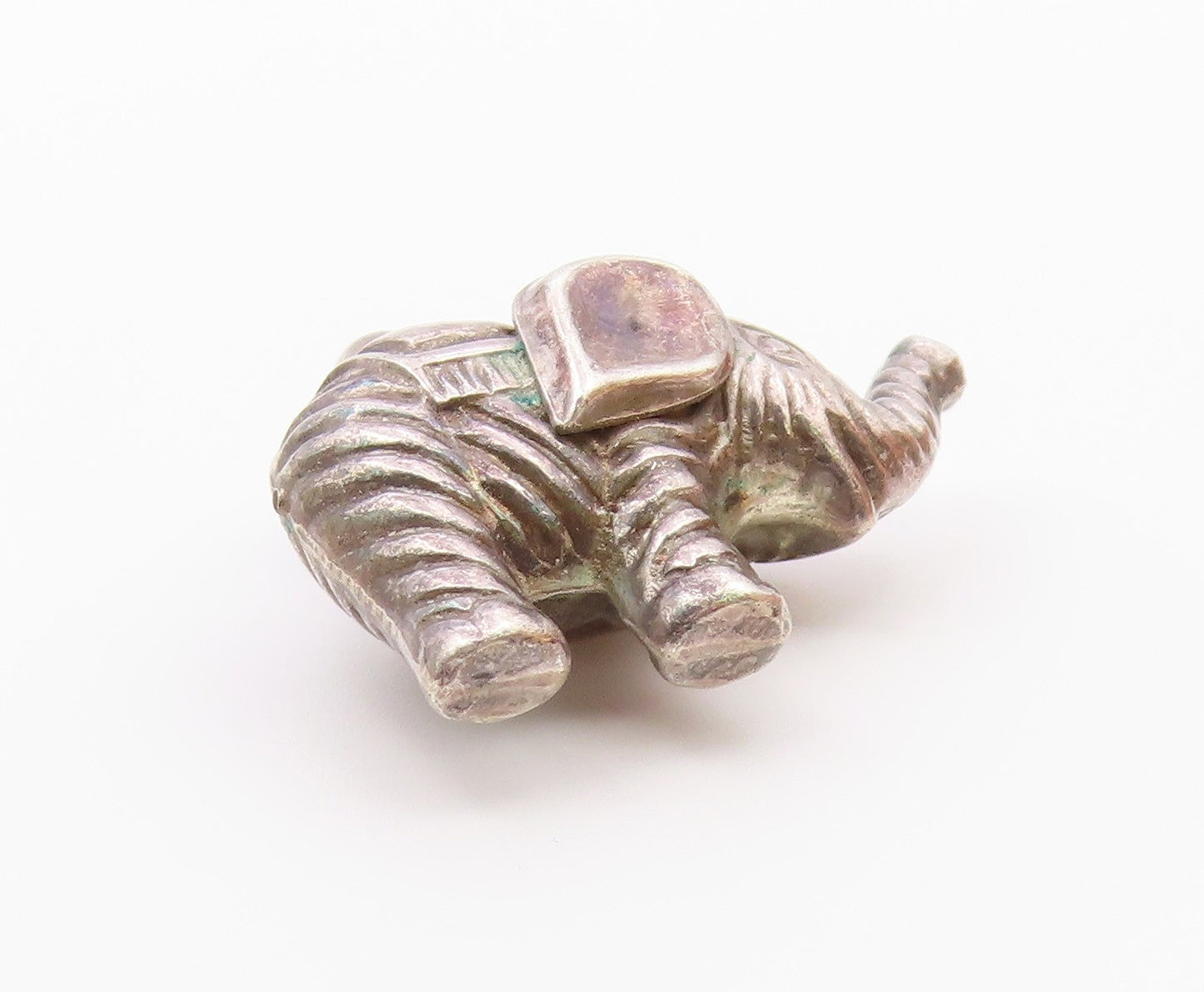 925 Sterling Silver  Vintage Hollow Elephant Animal Motif Pendant  PT19219
