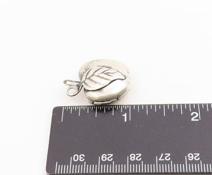925 Sterling Silver Vintage Pendant Classic Puffy Apple Charm OPENS  PT25334