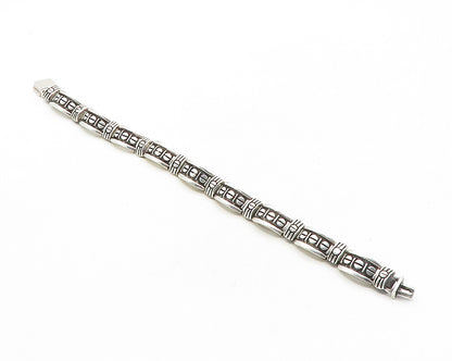 925 Sterling Silver  Vintage Shiny Screws Hinge Link Chain Bracelet  BT4485