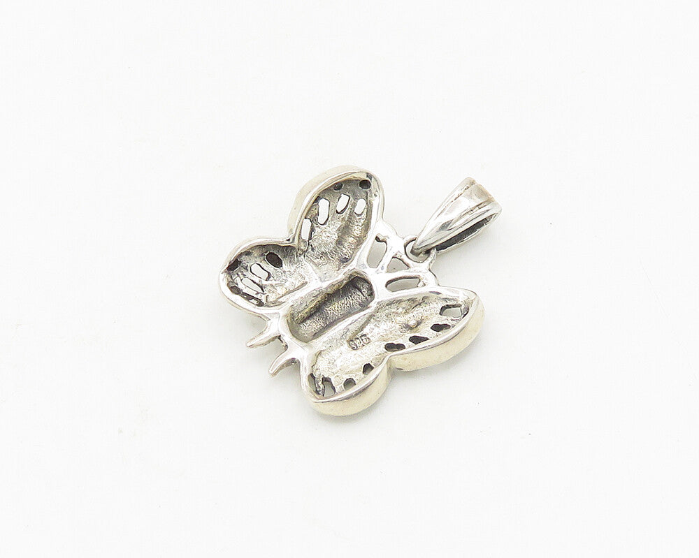 925 Sterling Silver  Vintage Shiny Petite Butterfly Motif Pendant  PT14728