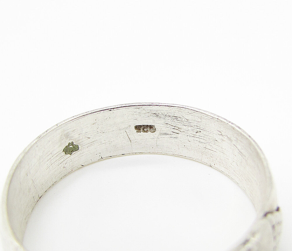 925 Sterling Silver  Vintage Pebbled Dome Band Ring Sz 7  RG2990