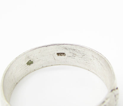 925 Sterling Silver  Vintage Pebbled Dome Band Ring Sz 7  RG2990