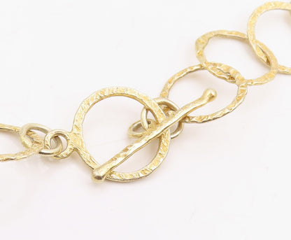 925 Sterling Silver Vintage Necklace Gold Plated Interlocking Circles  NE4765