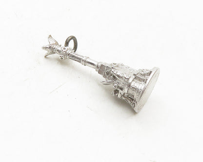WELLS 925 Sterling Silver  Vintage Petite Sculpted Statue Drop Pendant  PT7655