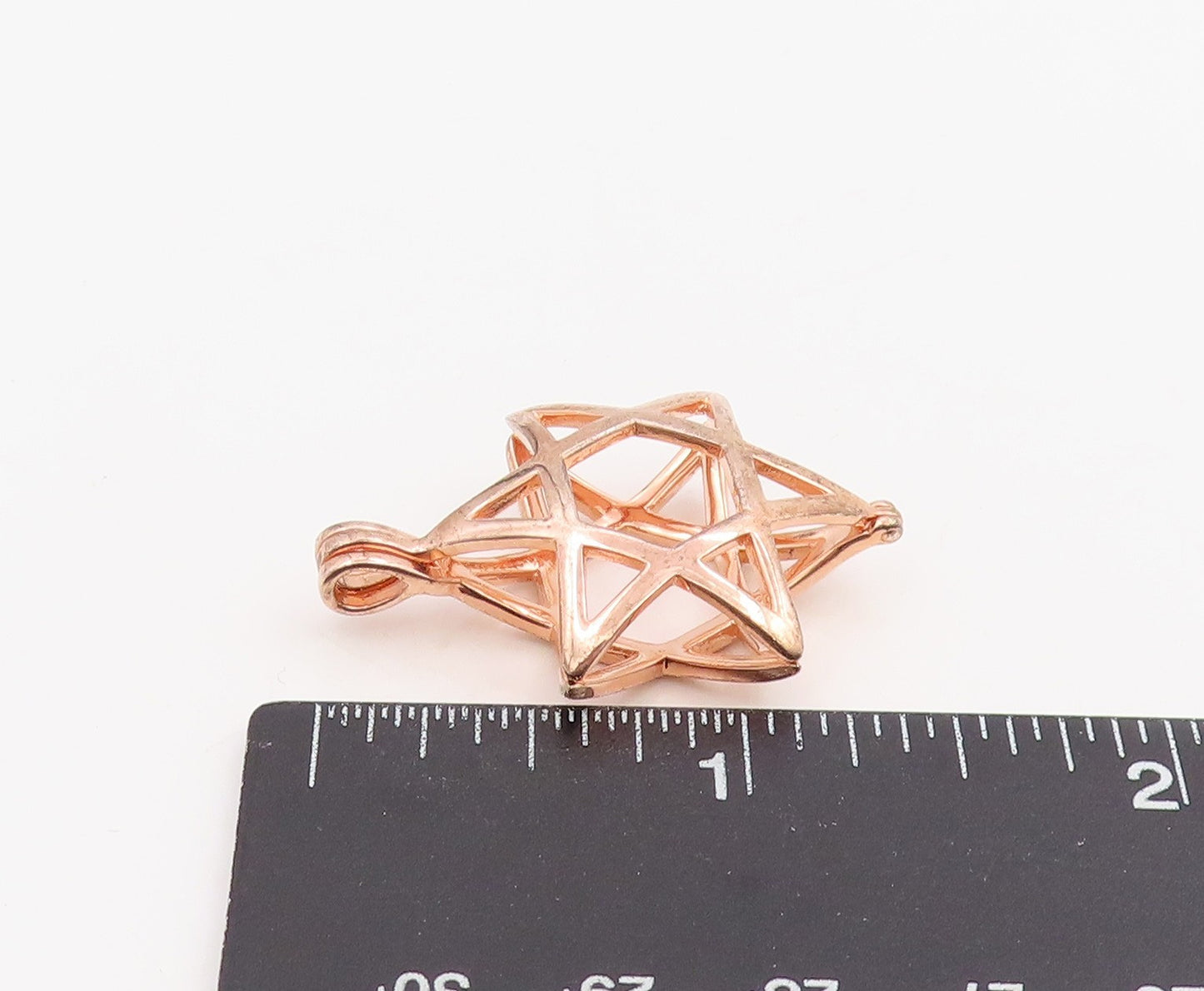 925 Sterling Silver Vintage Pendant Gold Plated Star Of David OPENS  PT25404