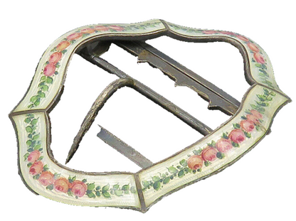 Georg Adam Scheid Silver Vintage Antique Large Enamel Belt Buckle  TR2831