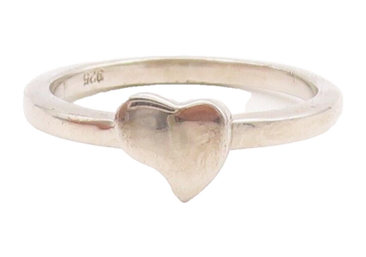 925 Sterling Silver Vintage Ring Minimalist Cutout Love Heart  Sz 7  RG29157