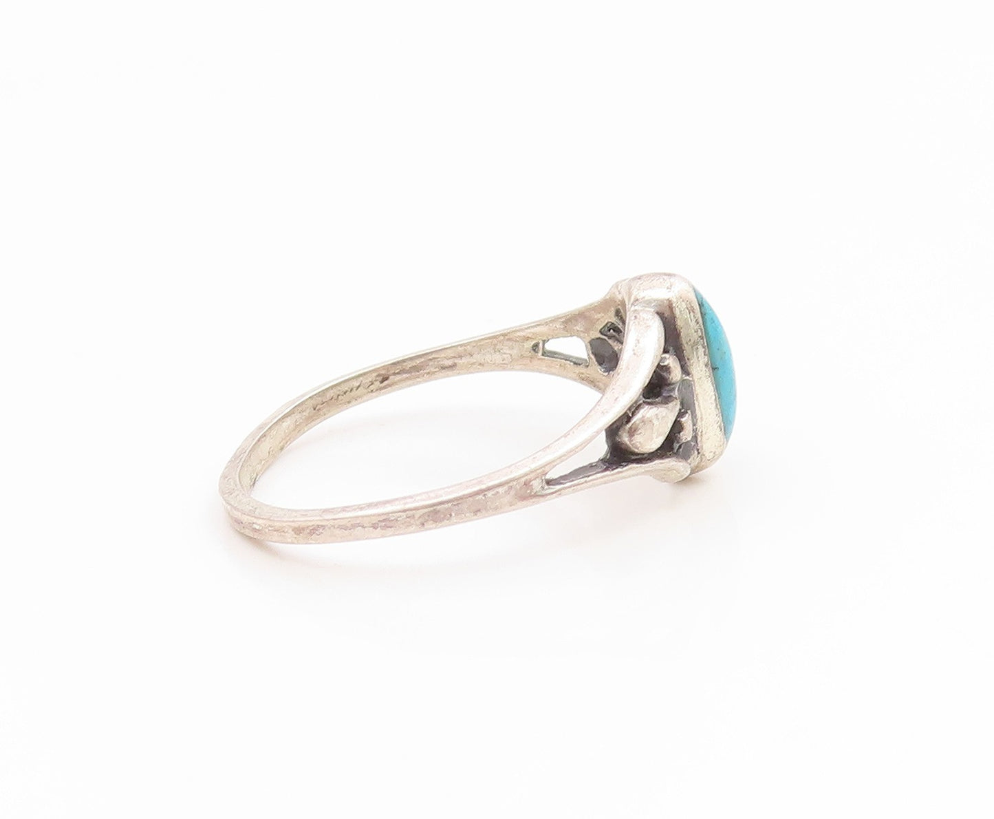925 Sterling Silver Vintage Ring SILVER CLOUD Turquoise Band  Sz 6.5  RG35120