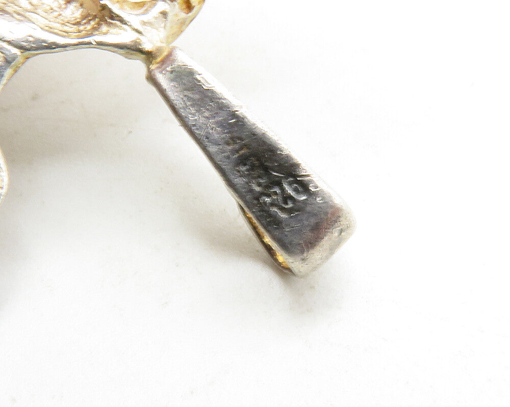 925 Sterling Silver  Vintage Sculpted Eagle Spread Wings Pendant  PT10303