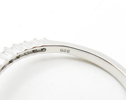 925 Sterling Silver  Sparkling Cubic Zirconia Open Circle Hoop Earrings EG7192
