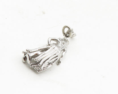 925 Sterling Silver  Vintage Petite Shiny Lady Figure Hawaii Pendant  PT6826