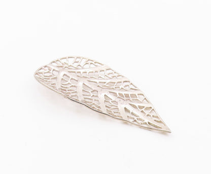 KRISSOS 925 Silver  Vintage Rare Openwork Greece Leaf Drop Pendant  PT21873